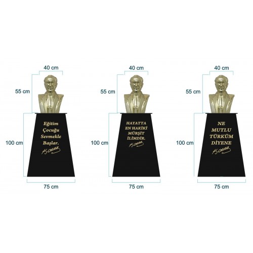 Atatürk Büstü (55cm Pirinç)+ Kaide (100cm) Atatürk Büstü (55cm Pirinç)+ Kaide (100cm)