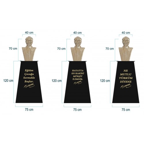 Atatürk Büstü (70cm Pirinç)+ Kaide (120cm) Atatürk Büstü (70cm Pirinç)+ Kaide (120cm)