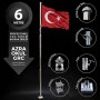6 Metre Paslanmaz Krom Profesyonel Bayrak Direği