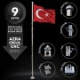 9 Metre Paslanmaz Krom Profesyonel Bayrak Direği