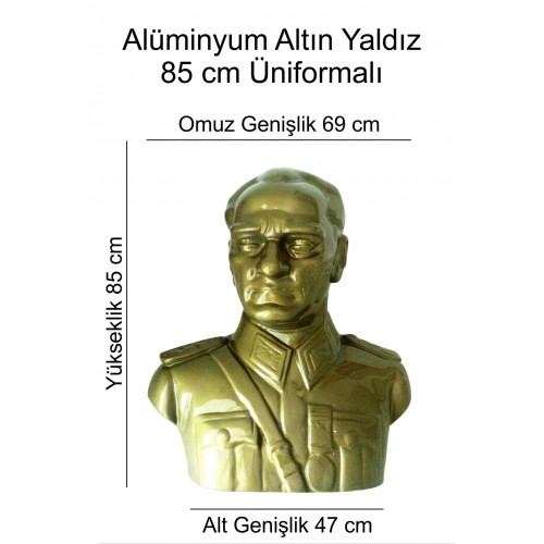 Atatürk Büstü Mareşal Üniformalı 85 cm Alüminyum Atatürk Büstü Mareşal Üniformalı 85 cm Alüminyum