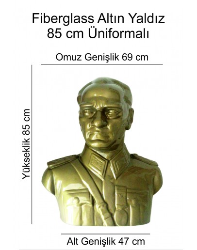 Atatürk Büstü Mareşal Üniformalı 85 cm Fiberglass