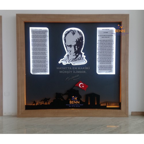 Atatürk Köşesi Ahşap CNC 240x210 cm Işıklı