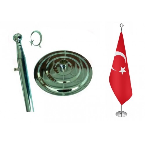 Krom Kaplama Makam Bayrak Direği Krom Kaplama Makam Bayrak Direği