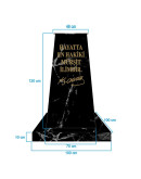 Atatürk Büstü (60cm Fiberglass)+ Kaide (120cm)+ Alt Tabla (100x100cm) Mermer Desenli Bej